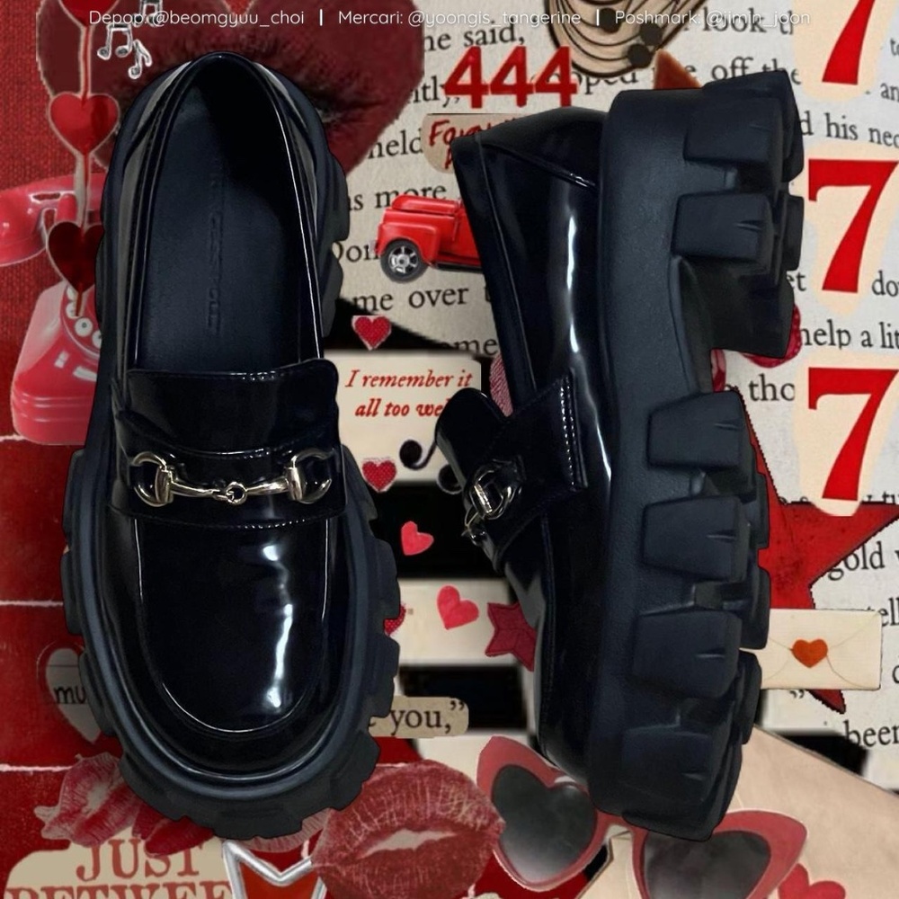 Black Princess Polly platform penny loafers 🖤